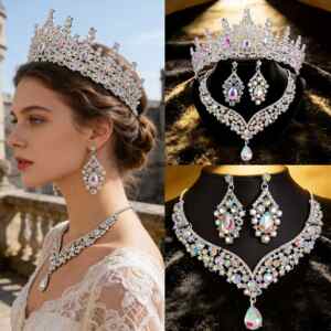 Menyasszonyi tiara szett Crystal AB színben