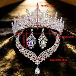 Menyasszonyi tiara szett Crystal AB színben