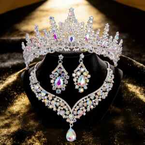 Menyasszonyi tiara szett Crystal AB színben