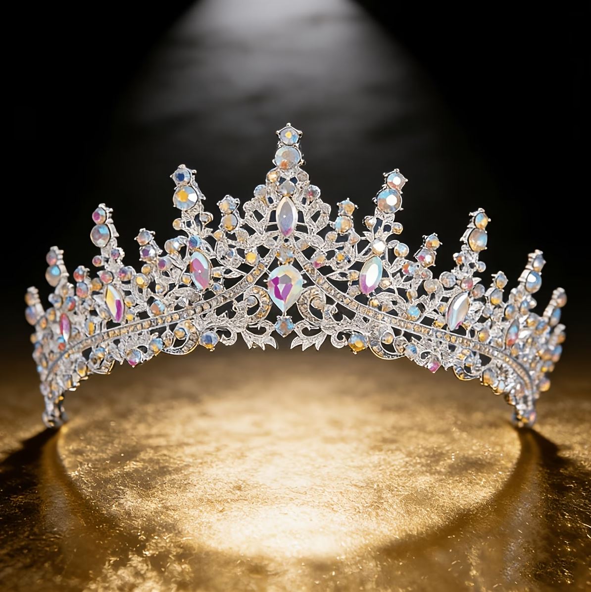 Menyasszonyi tiara szett Crystal AB színben