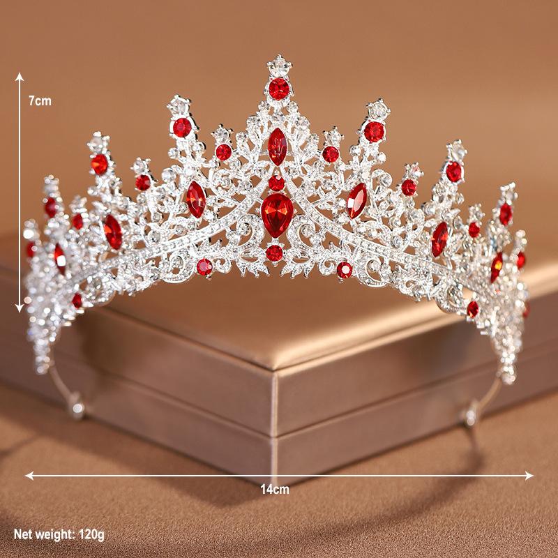 Piros tiara kristálykövekkel
