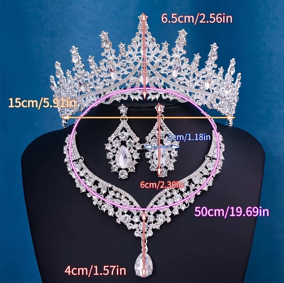 Menyasszonyi tiara szett Crystal színben
